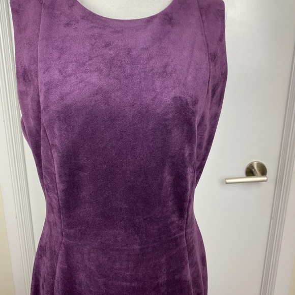 Calvin mid length suede purple dress - Picture 6 of 9